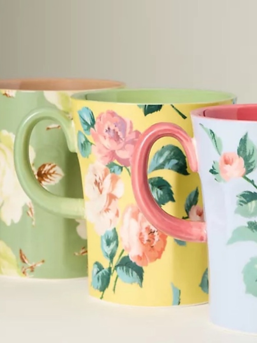 Maeve Anthropologie Yellow Floral Mug
